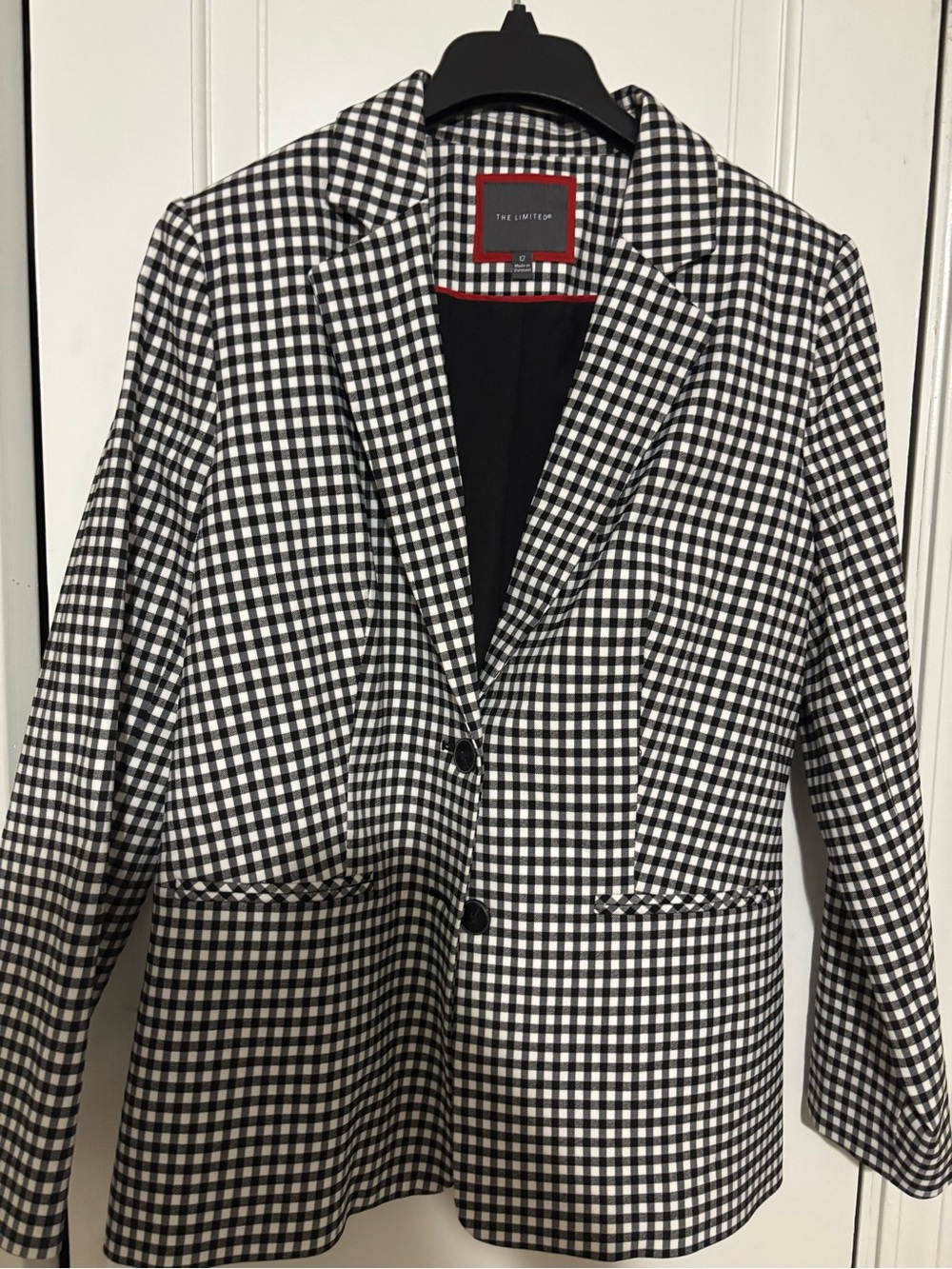 The Limited Black & White Gingham Blazer